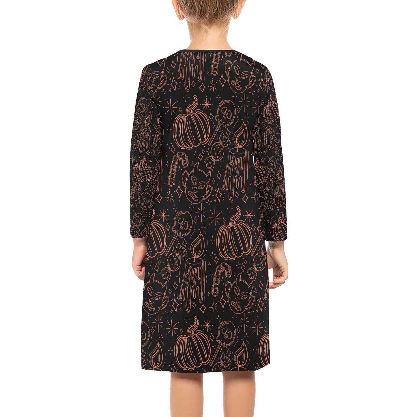 Girls' Mystical Halloween Long Sleeve Dress