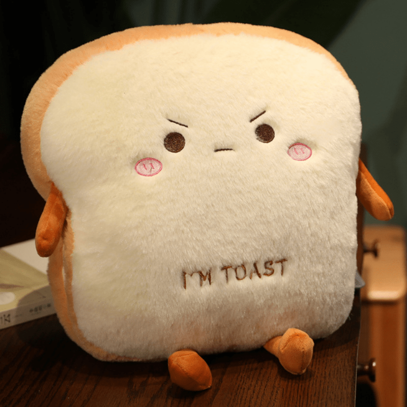 Cozy Toast Plush Pillow