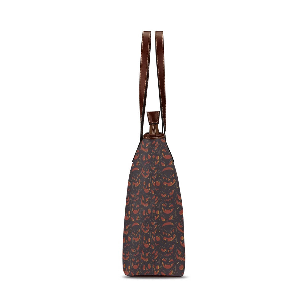 Shoulder Tote Bag - "Pumpkin Grin"