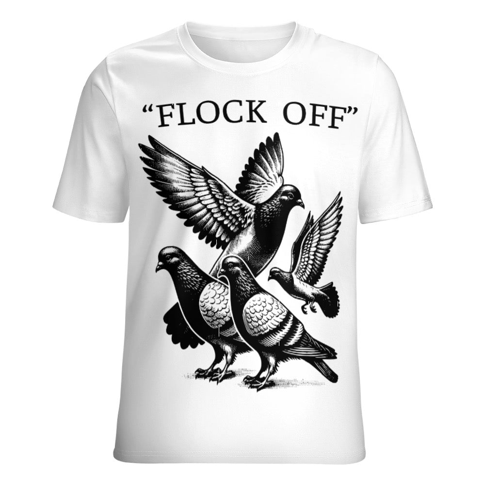 "Flock Off" Vintage Bird Graphic Tee - Statement T-Shirt
