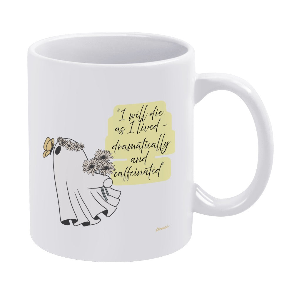 Dramatic & Caffeinated Ghost Mug - Where Gothic Meets Coffee Culture