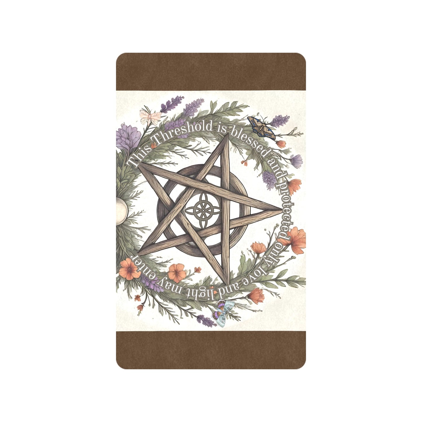 Blessed & Protected Pentagram Doormat - Witchy Home Decor 30” x 18”