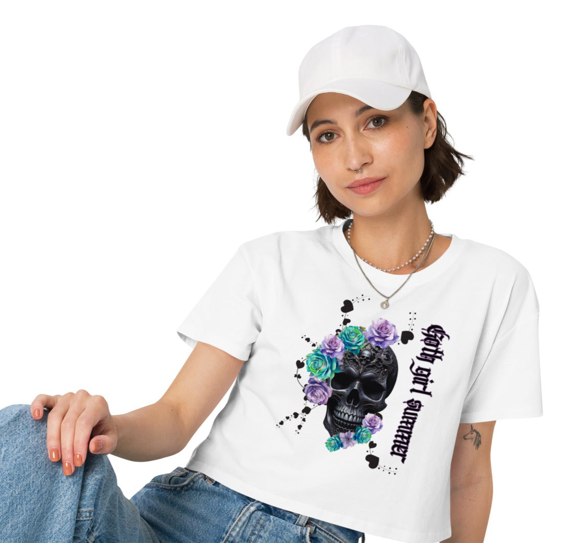 “Gothic Girl Summer” Women’s crop top