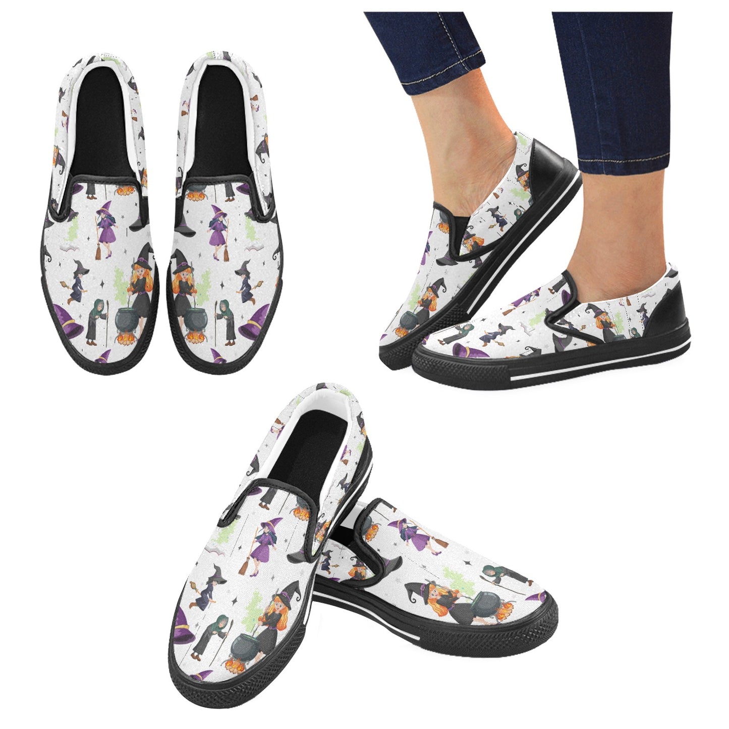 Slip-on Canvas Kid’s Shoes (Big Kid) – Witchy Magic Edition
