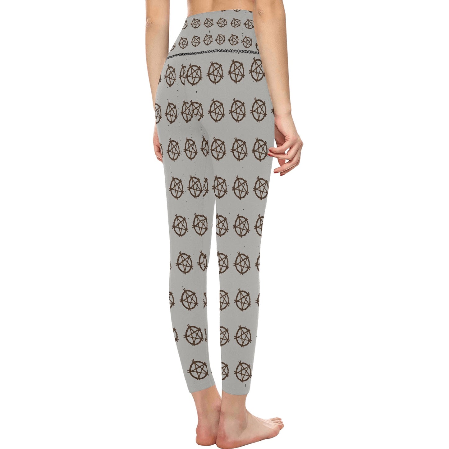 Women's witchy High-Waisted Leggings - Rustic Pentagram