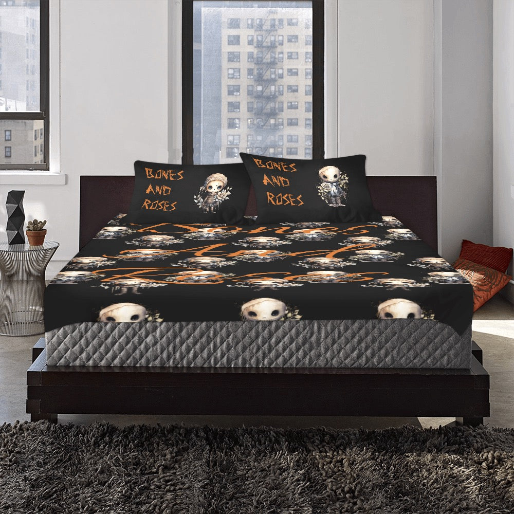 **Bones and Roses 3-Piece Bedding Set