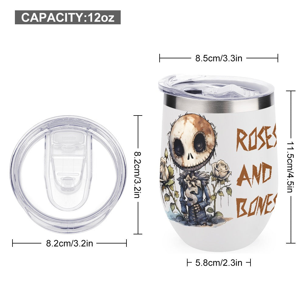 Roses & Bones Gothic Stainless Steel Tumbler