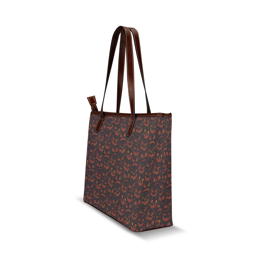 Shoulder Tote Bag - "Pumpkin Grin"