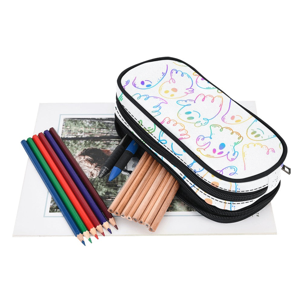 "Good Vibes Only" Rainbow Ghost Pencil Pouch - Spread Joy Wherever You Go!