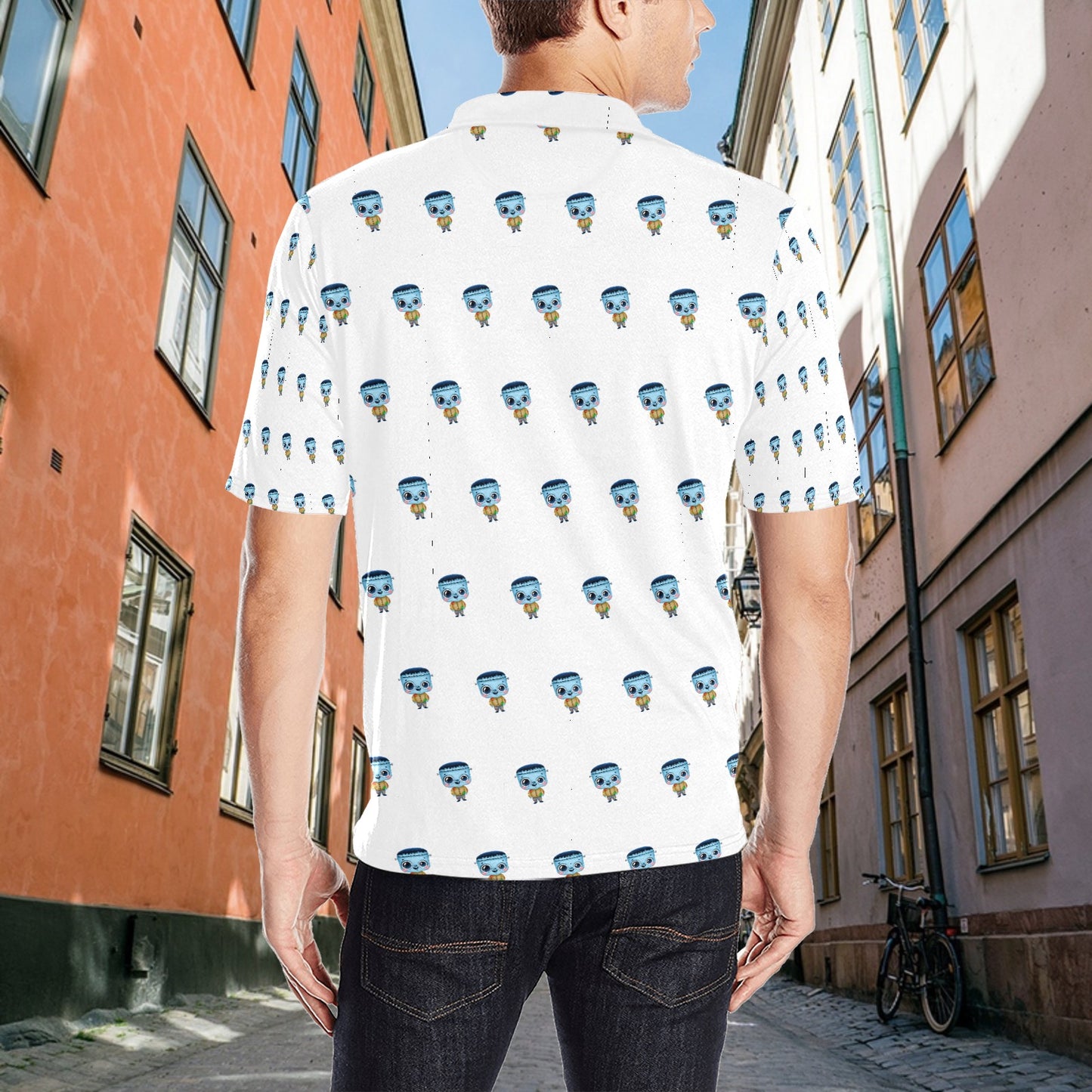 Men's Spooky Cutie zombie Polo Shirt