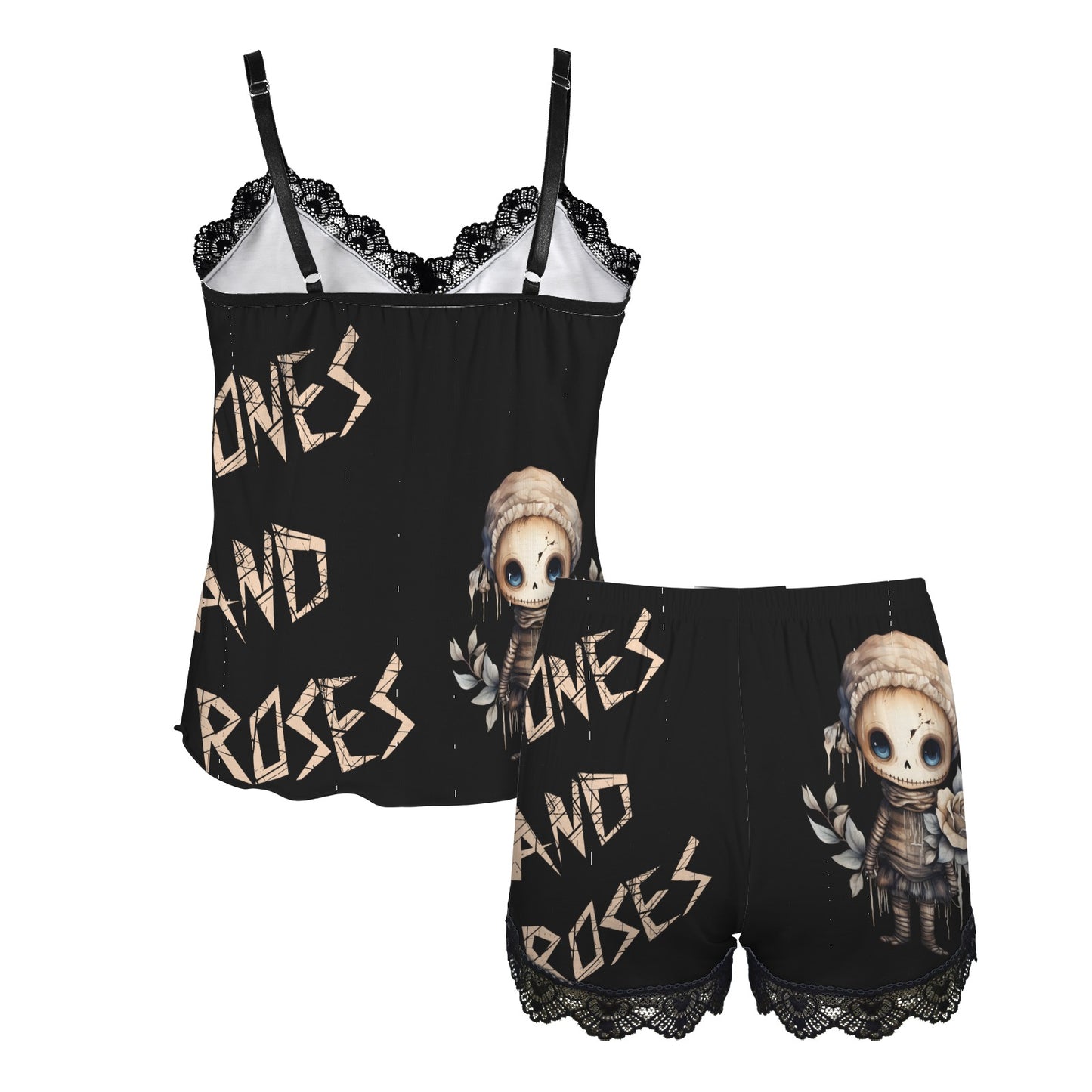 Women's Bones and Roses Lace Camisole Pyjama Set