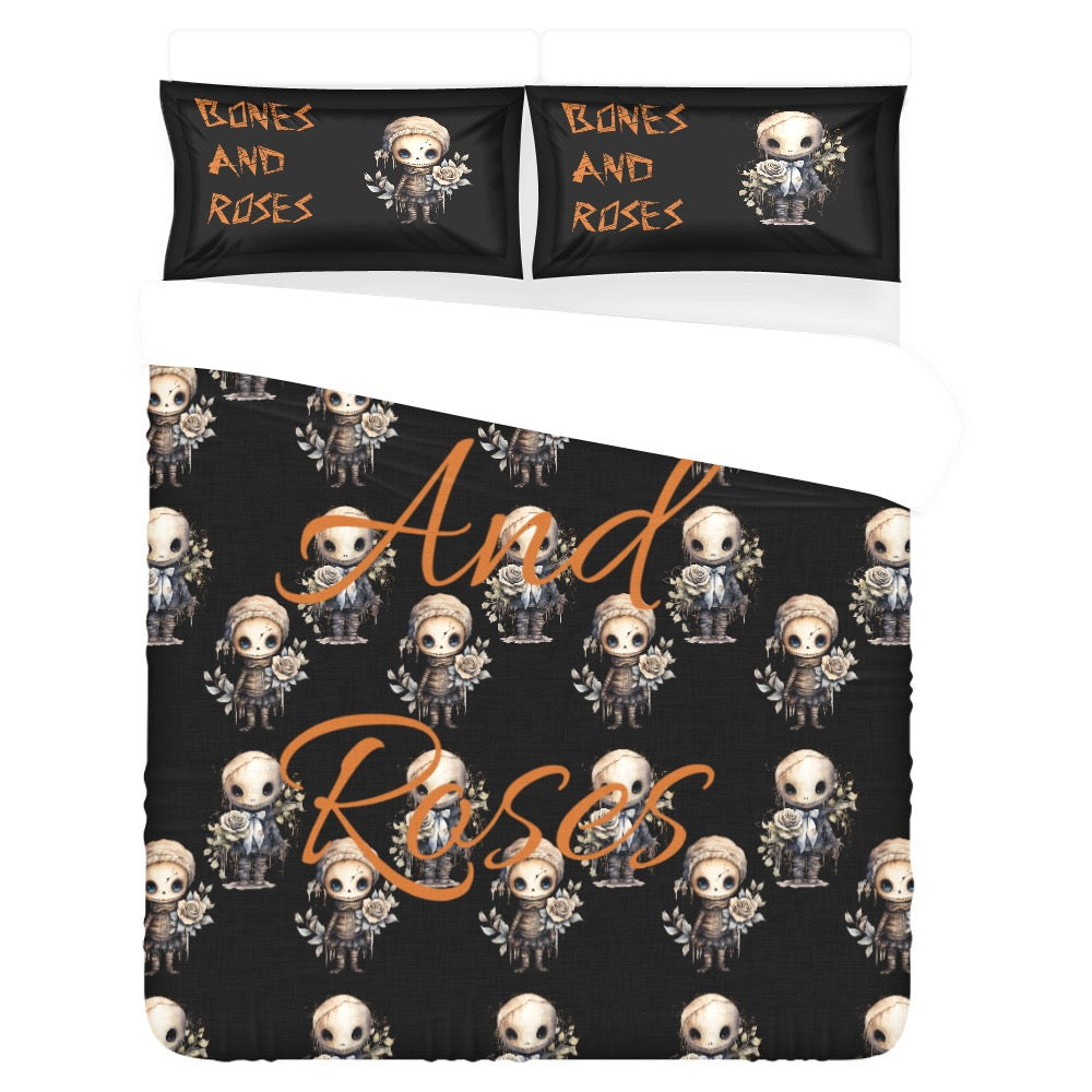 **Bones and Roses 3-Piece Bedding Set