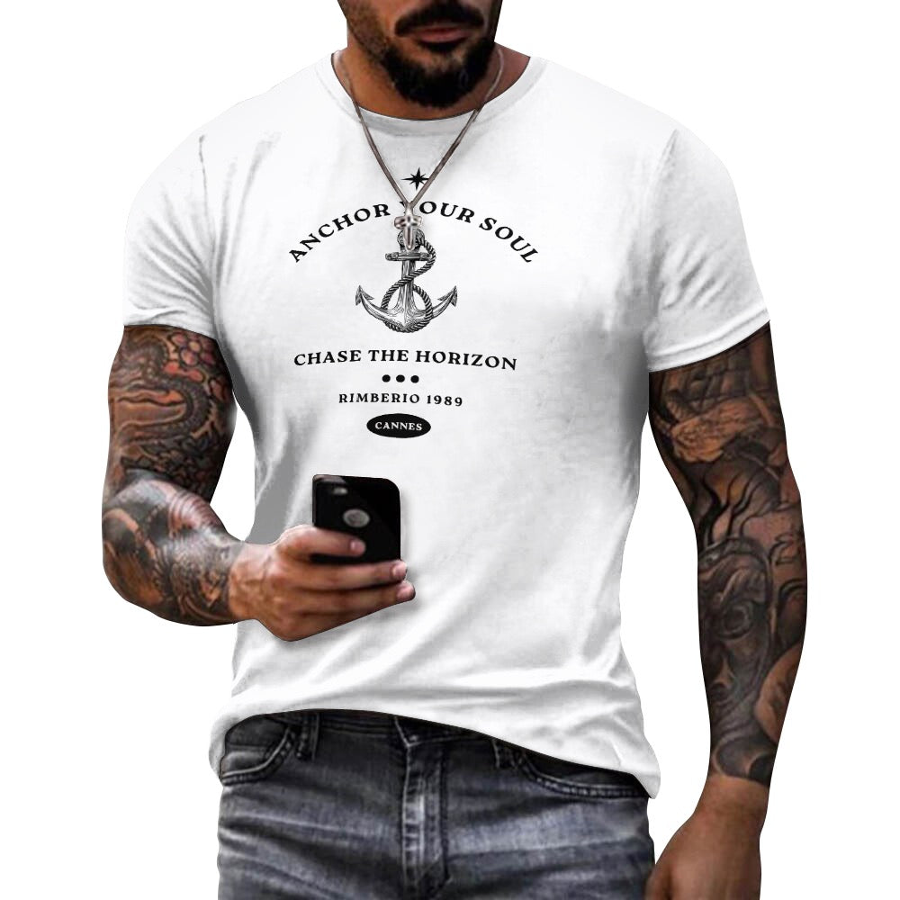 Anchor Your Soul" Vintage Nautical Tee - Chase the Horizon