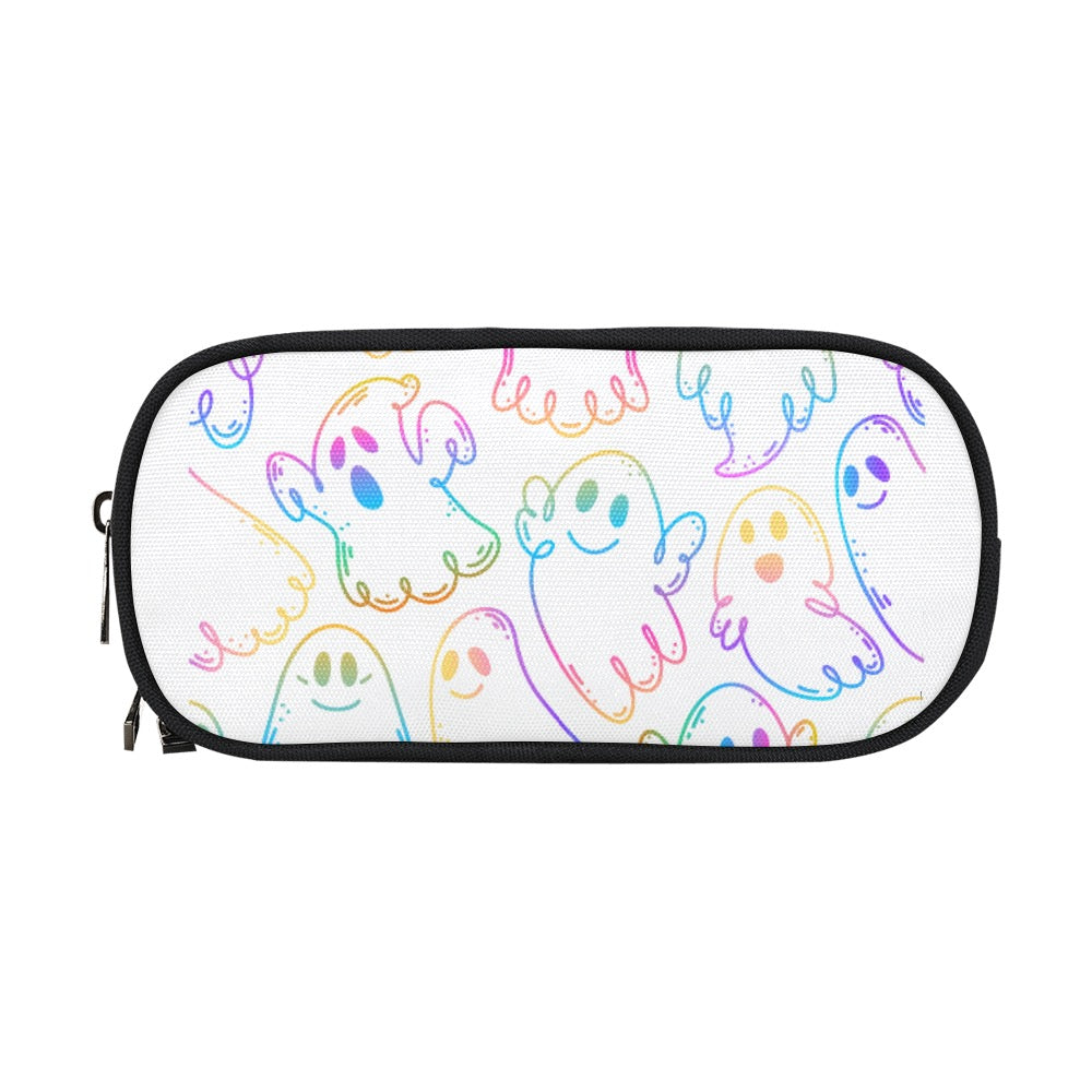 "Good Vibes Only" Rainbow Ghost Pencil Pouch - Spread Joy Wherever You Go!