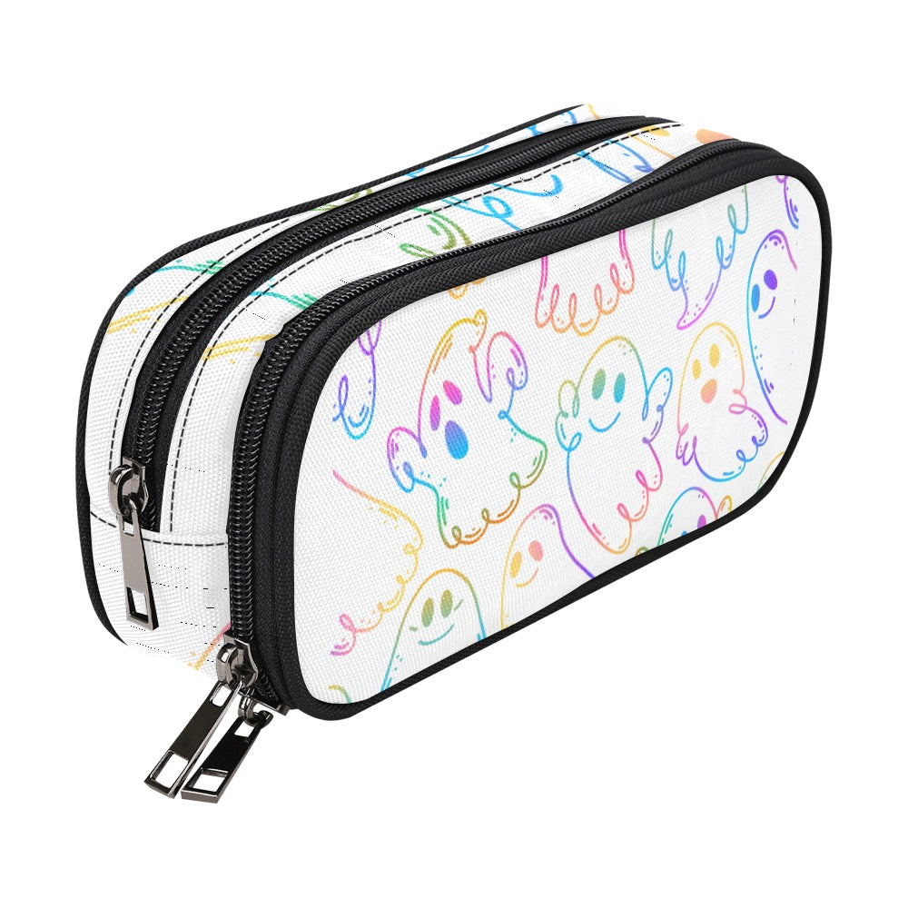 "Good Vibes Only" Rainbow Ghost Pencil Pouch - Spread Joy Wherever You Go!