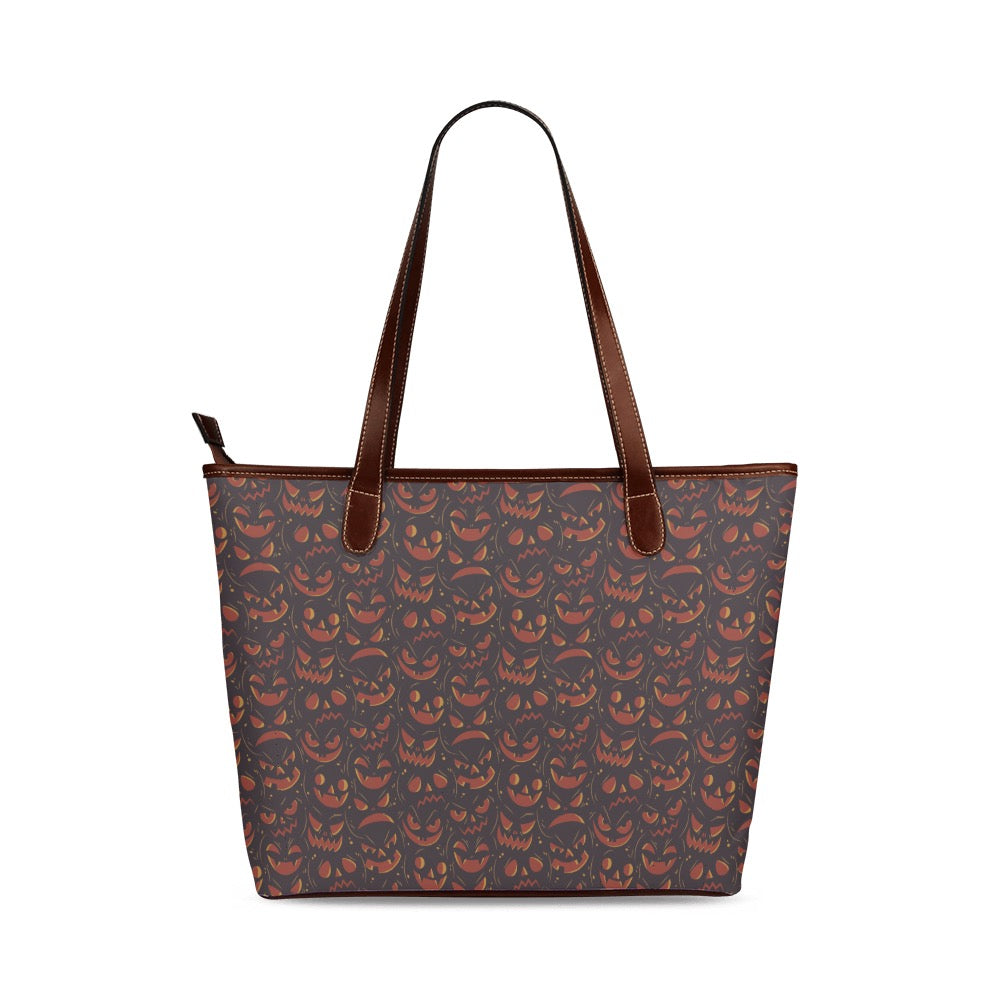 Shoulder Tote Bag - "Pumpkin Grin"