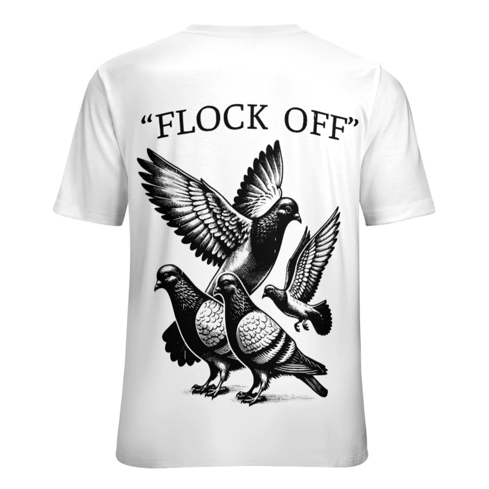 "Flock Off" Vintage Bird Graphic Tee - Statement T-Shirt