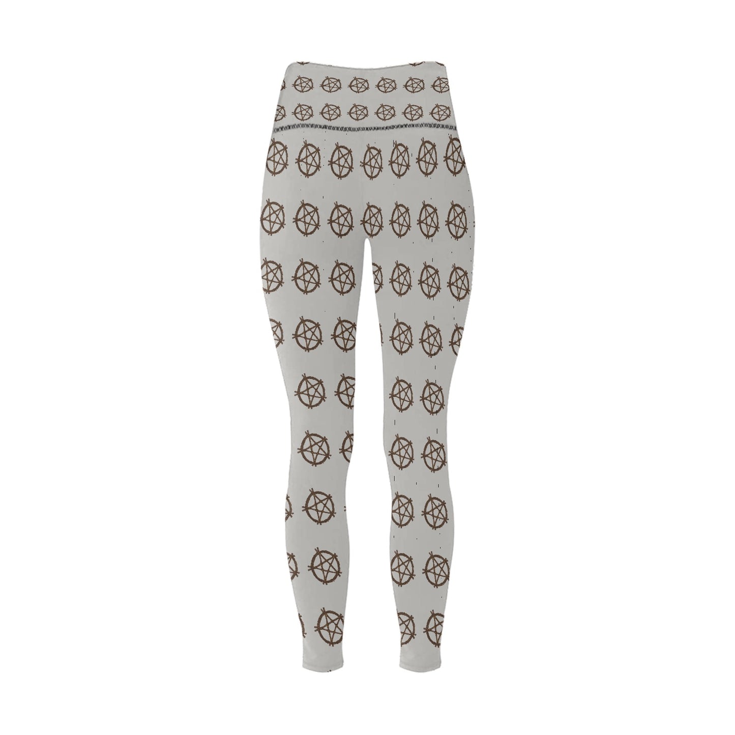 Women's witchy High-Waisted Leggings - Rustic Pentagram