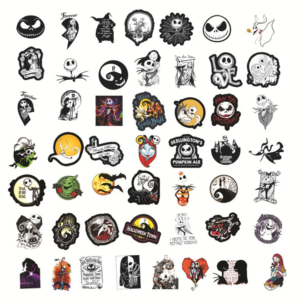 Nightmare Before Christmas Halloween Cartoon Sticker Pack - DIY Graffiti Decals