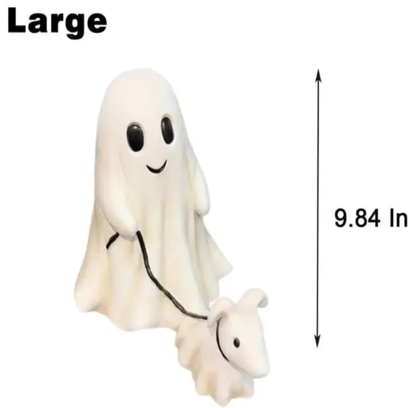 Ghost Walking Dog Statue - Spooky Halloween Figurine