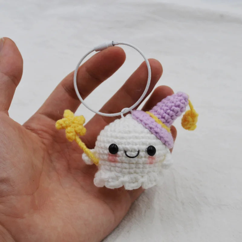 Handmade Crocheted Little Ghost Keychain - Cute Couple & Friends Pendant