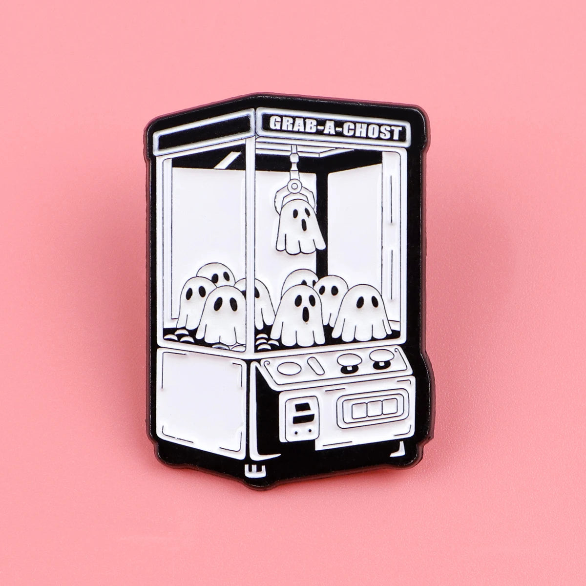 GRAB-A GHOST Enamel Pin - Cute Ghost Badge