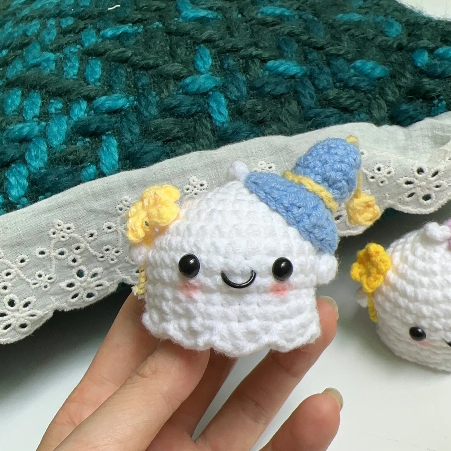 Handmade Crocheted Little Ghost Keychain - Cute Couple & Friends Pendant