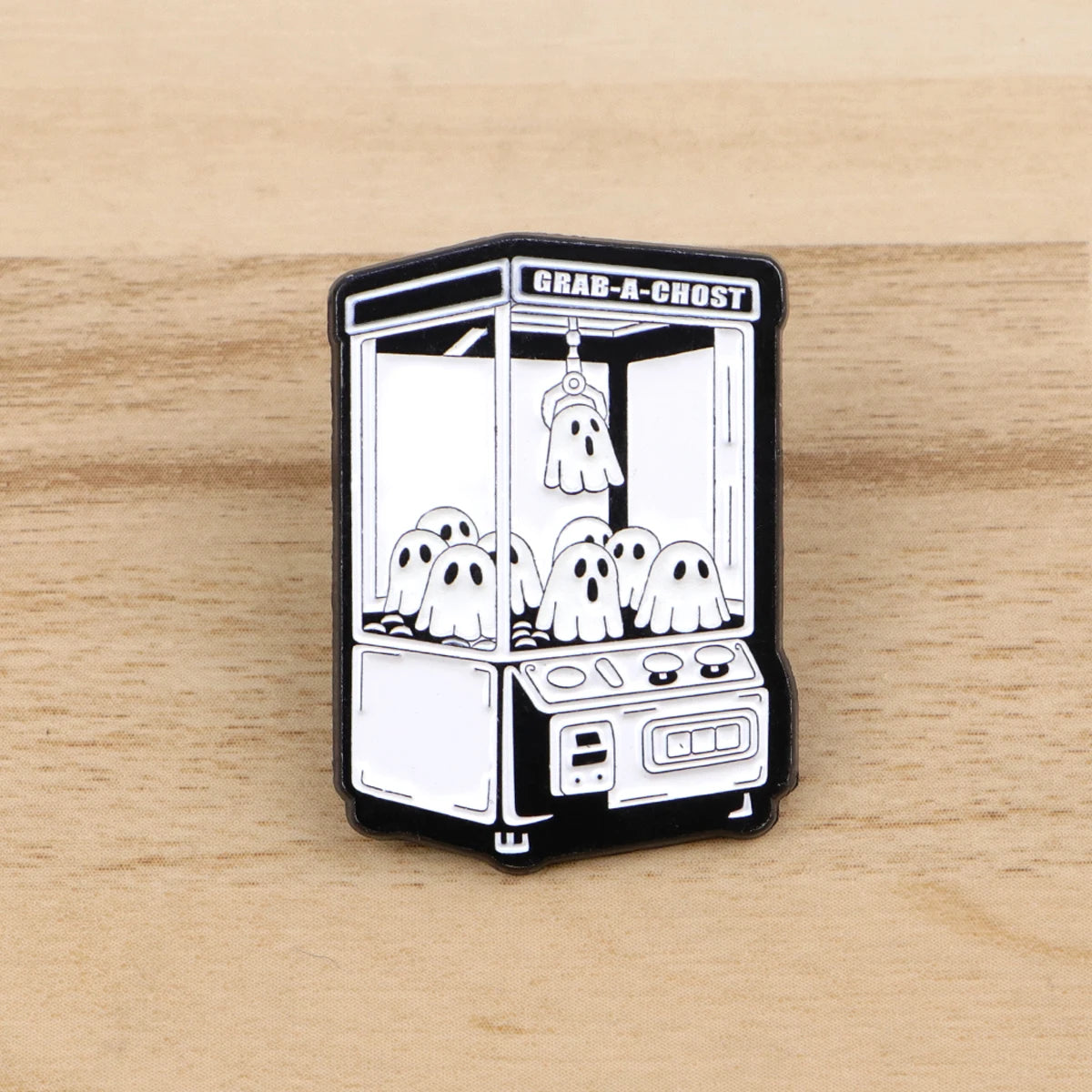 GRAB-A GHOST Enamel Pin - Cute Ghost Badge