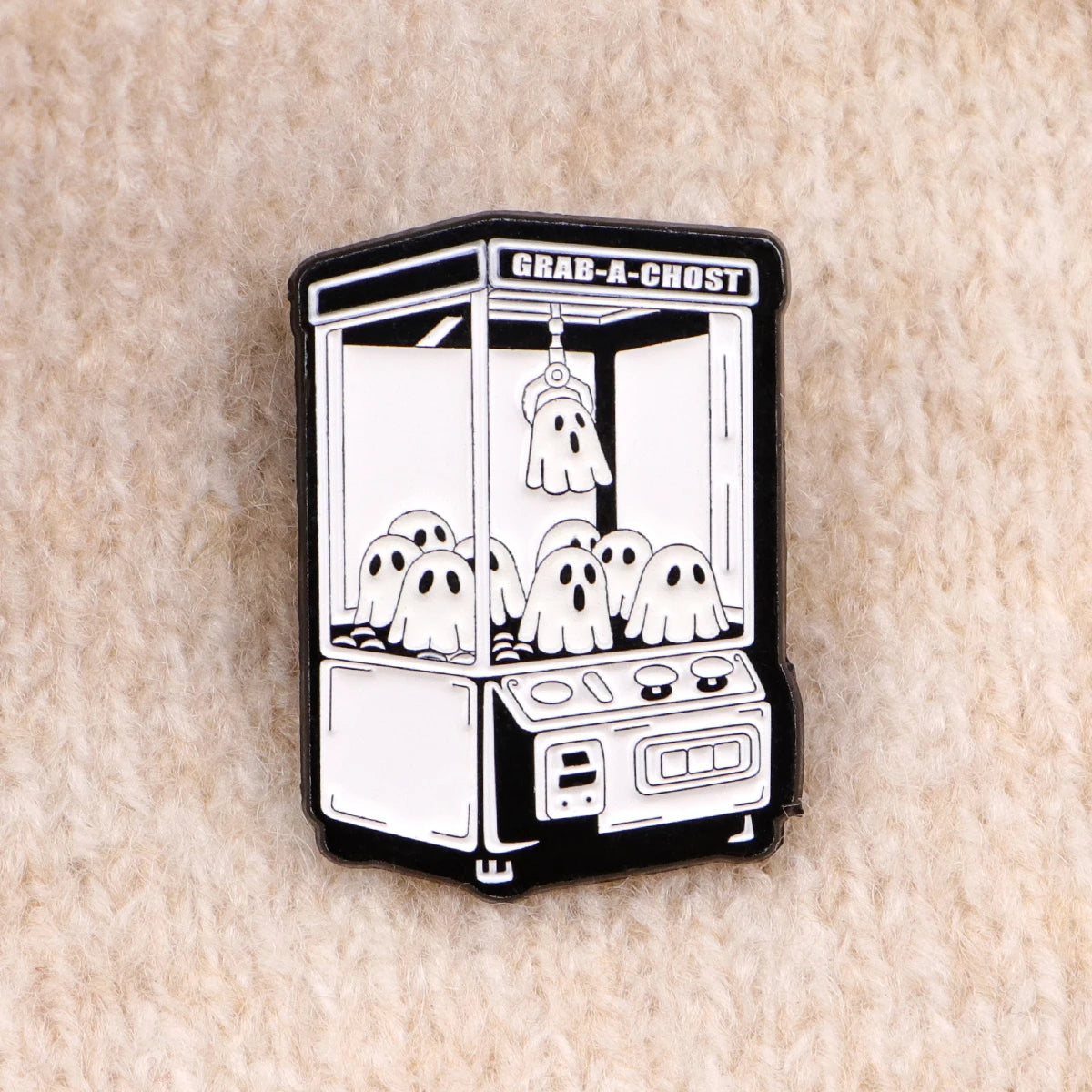 GRAB-A GHOST Enamel Pin - Cute Ghost Badge
