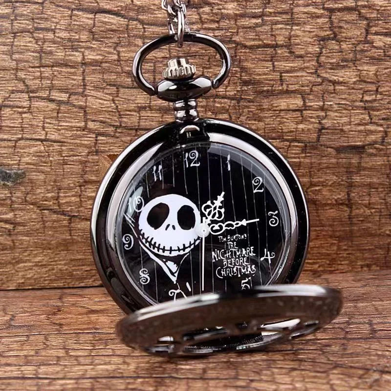 The Nightmare Before Christmas Pocket Watch - Vintage Gothic Timepiece Necklace