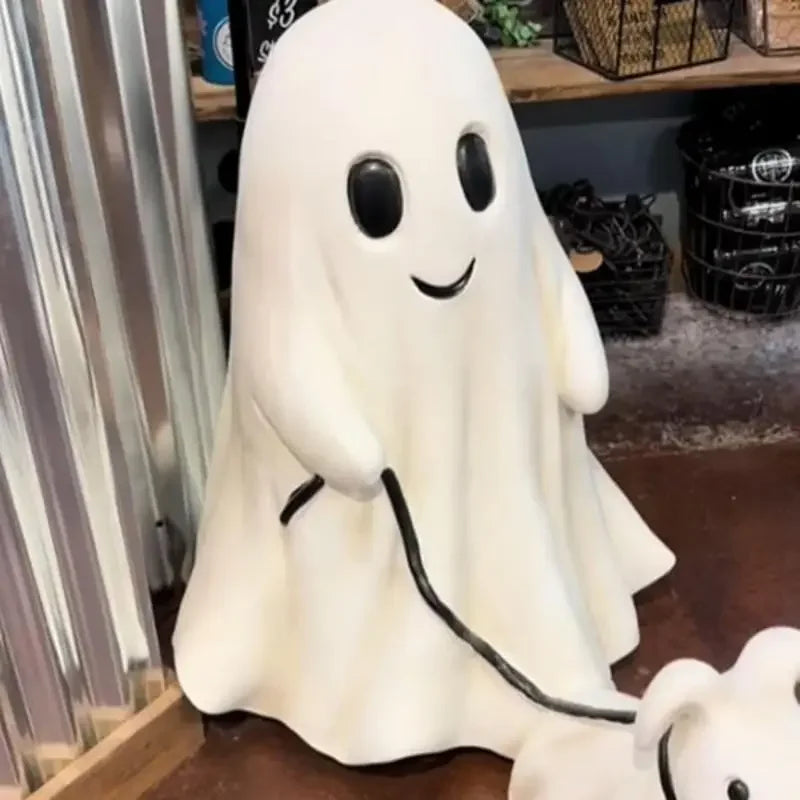 Ghost Walking Dog Statue - Spooky Halloween Figurine