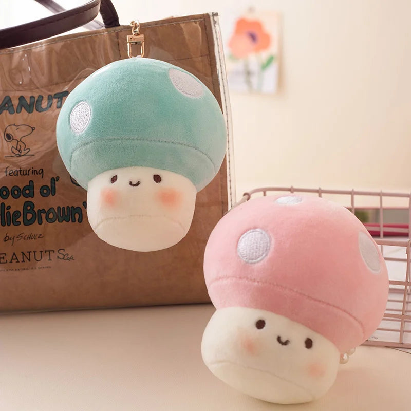 Cartoon Mushroom Keychain - Cute Stuffed Plush Toy