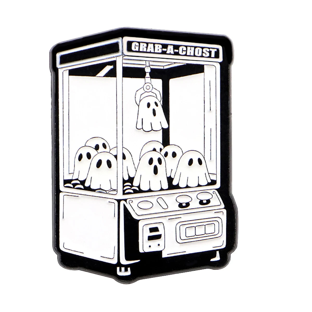 GRAB-A GHOST Enamel Pin - Cute Ghost Badge