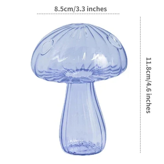 Mini Glass Mushroom Bud Vase - Aromatherapy & Hydroponic Flower Decoration.