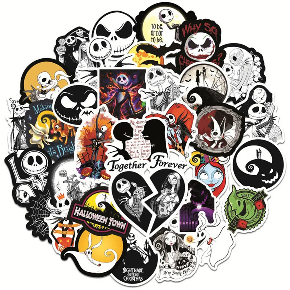 Nightmare Before Christmas Halloween Cartoon Sticker Pack - DIY Graffiti Decals