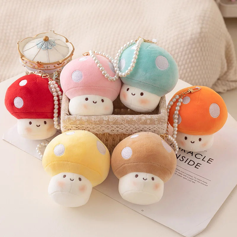 Cartoon Mushroom Keychain - Cute Stuffed Plush Toy
