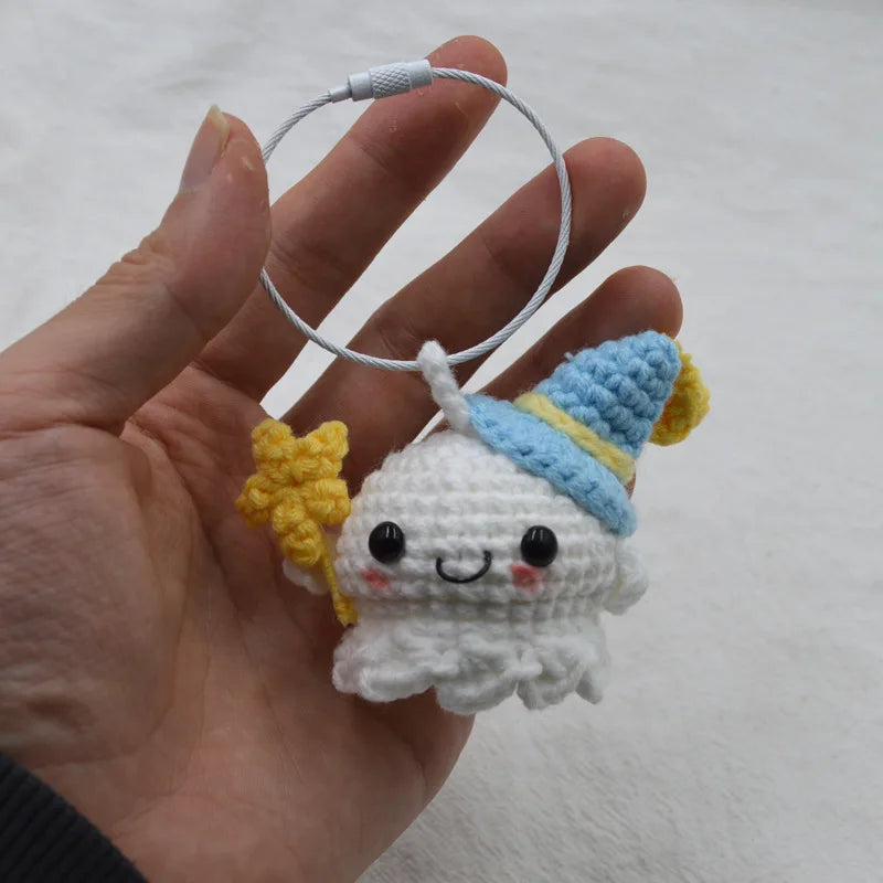 Handmade Crocheted Little Ghost Keychain - Cute Couple & Friends Pendant
