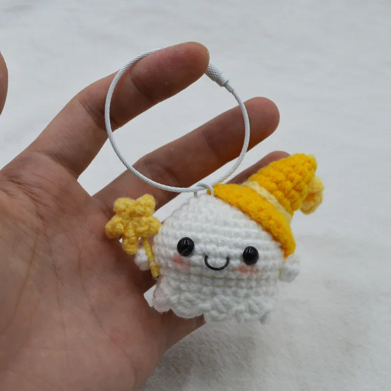 Handmade Crocheted Little Ghost Keychain - Cute Couple & Friends Pendant
