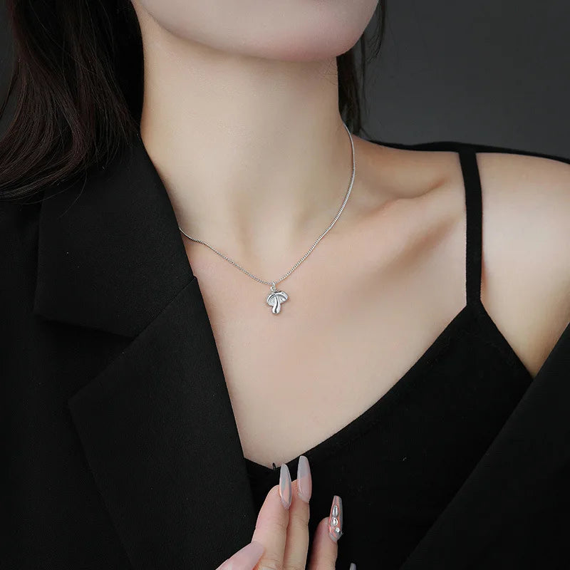 Whimsical Mushroom Sterling Silver Pendant Necklace