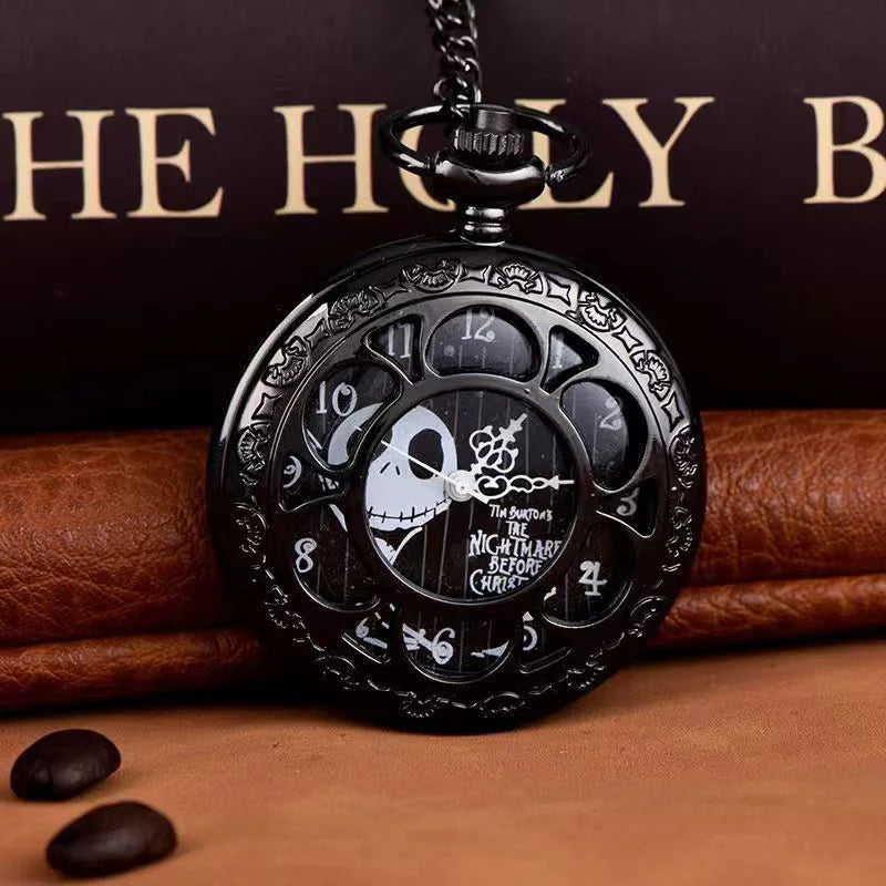 The Nightmare Before Christmas Pocket Watch - Vintage Gothic Timepiece Necklace