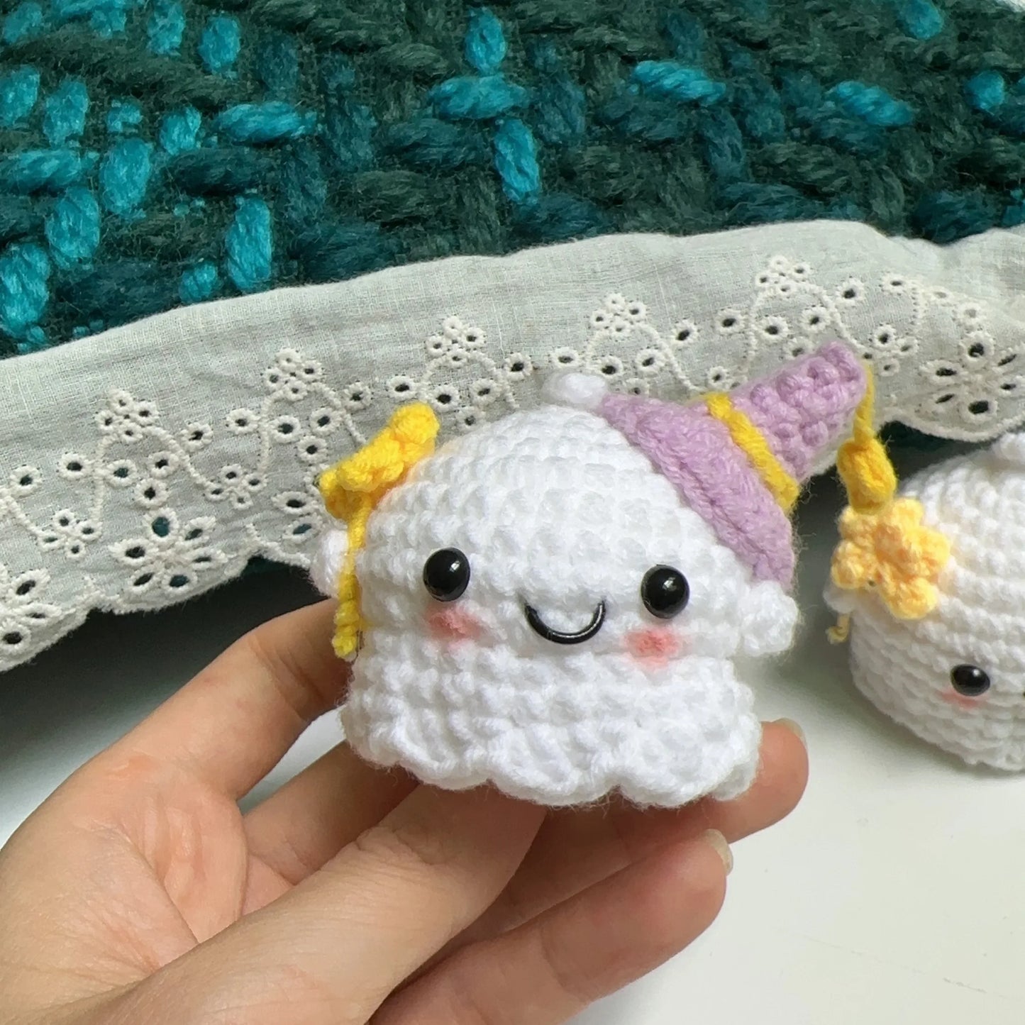 Handmade Crocheted Little Ghost Keychain - Cute Couple & Friends Pendant