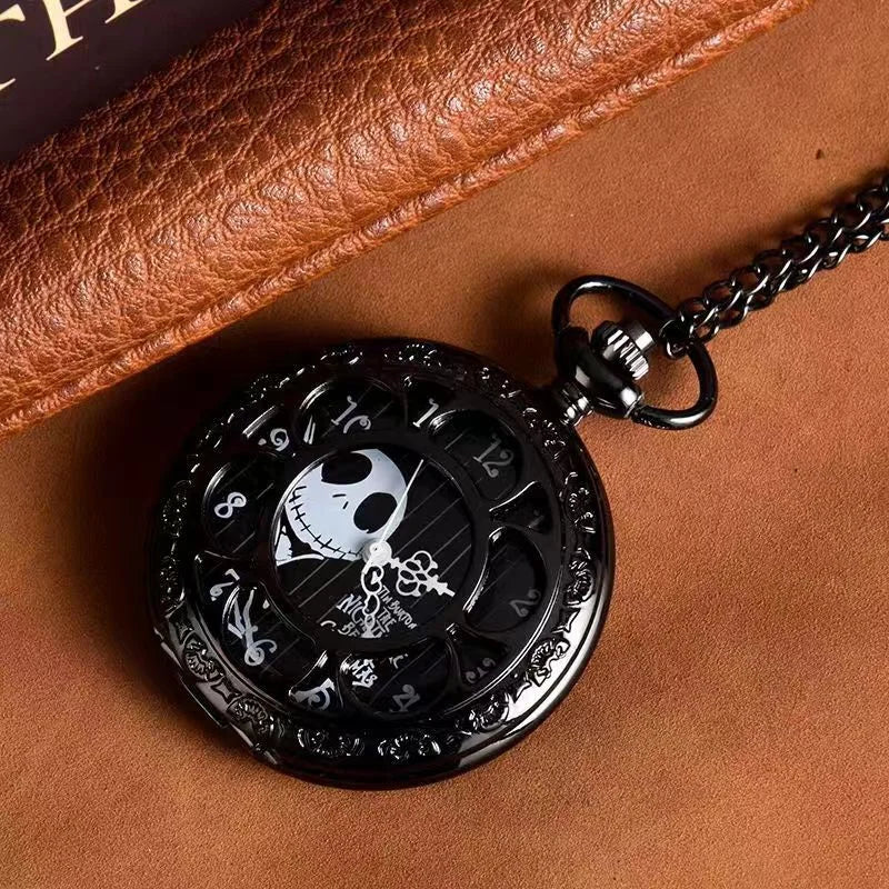 The Nightmare Before Christmas Pocket Watch - Vintage Gothic Timepiece Necklace