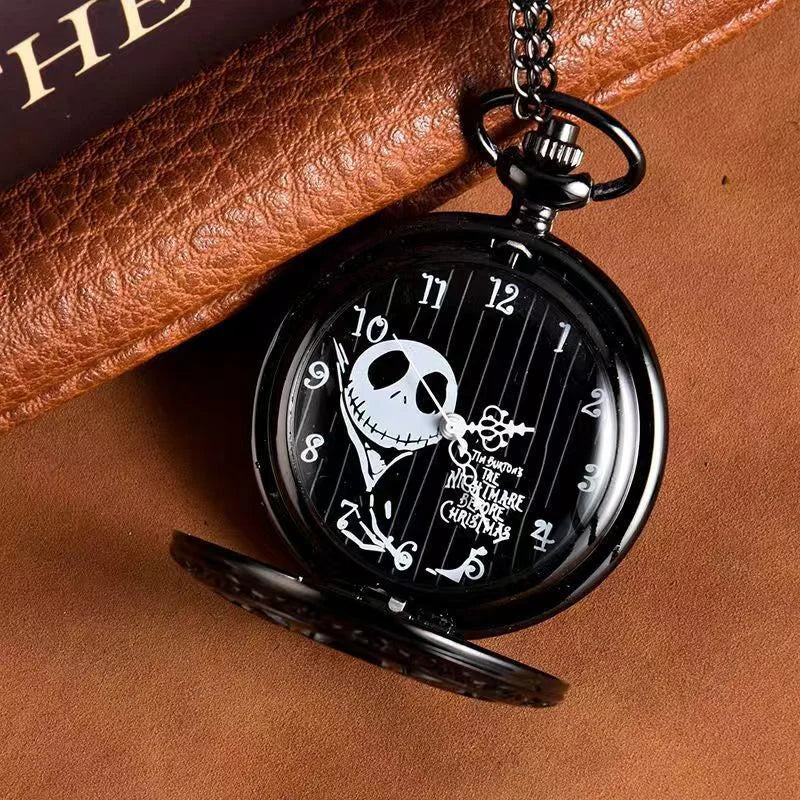 The Nightmare Before Christmas Pocket Watch - Vintage Gothic Timepiece Necklace