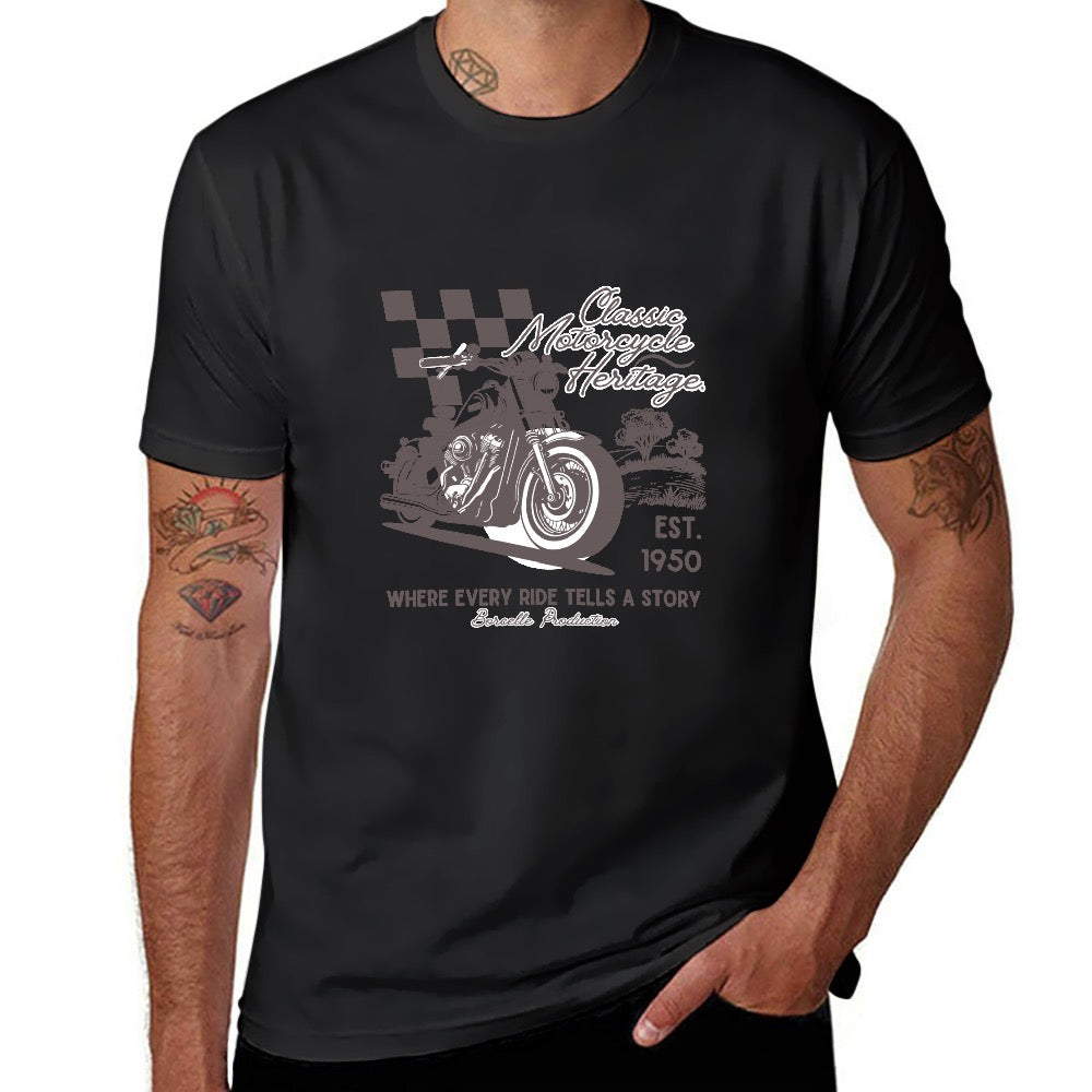 Men's Classic Motorcycle Heritage T-Shirt - Vintage Racing