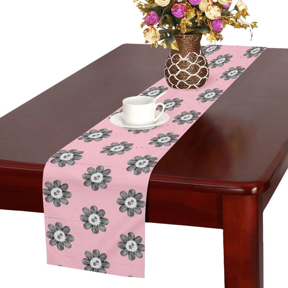 "Skull Daisy Dreams" Table Runner - Where Gothic Meets Garden Party