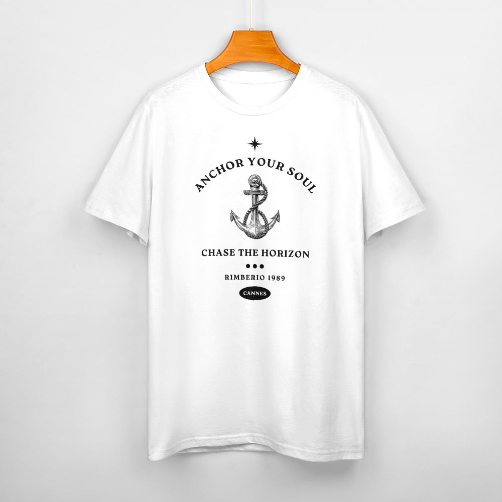 Anchor Your Soul" Vintage Nautical Tee - Chase the Horizon
