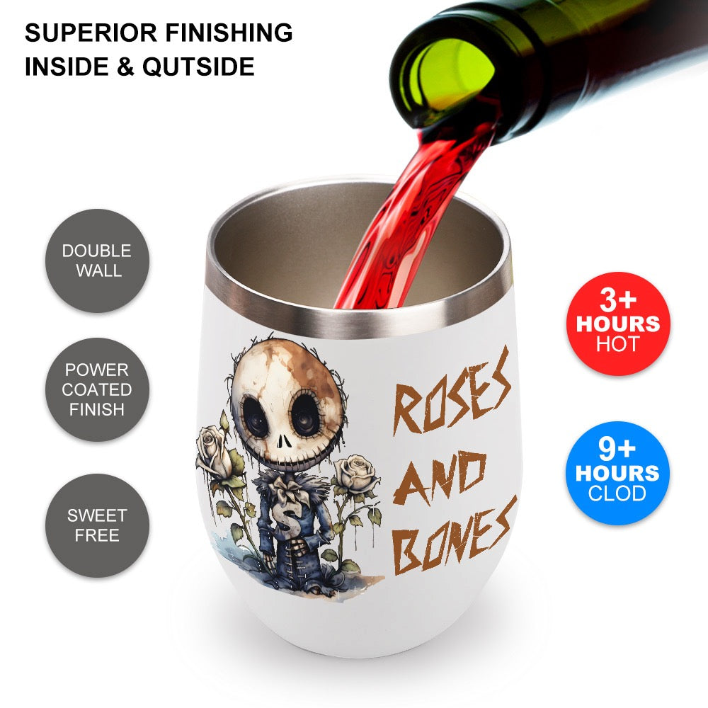 Roses & Bones Gothic Stainless Steel Tumbler