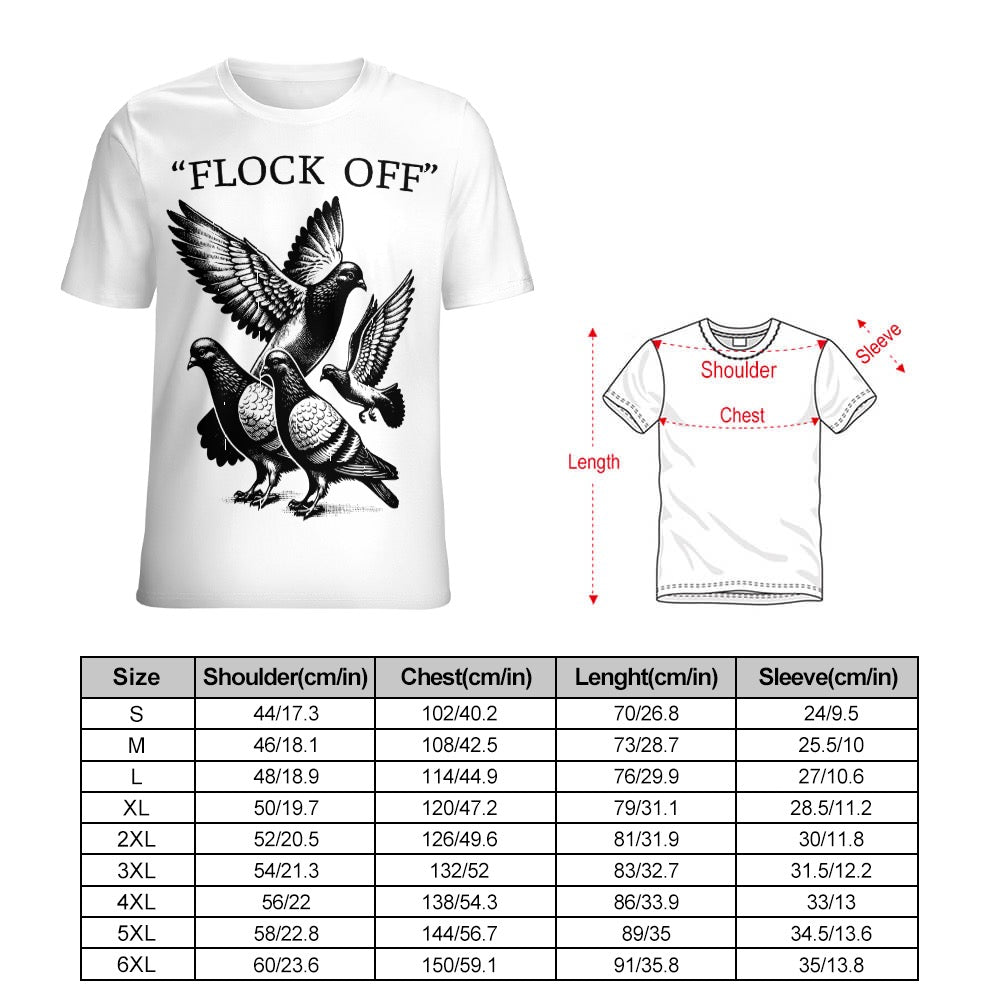 "Flock Off" Vintage Bird Graphic Tee - Statement T-Shirt