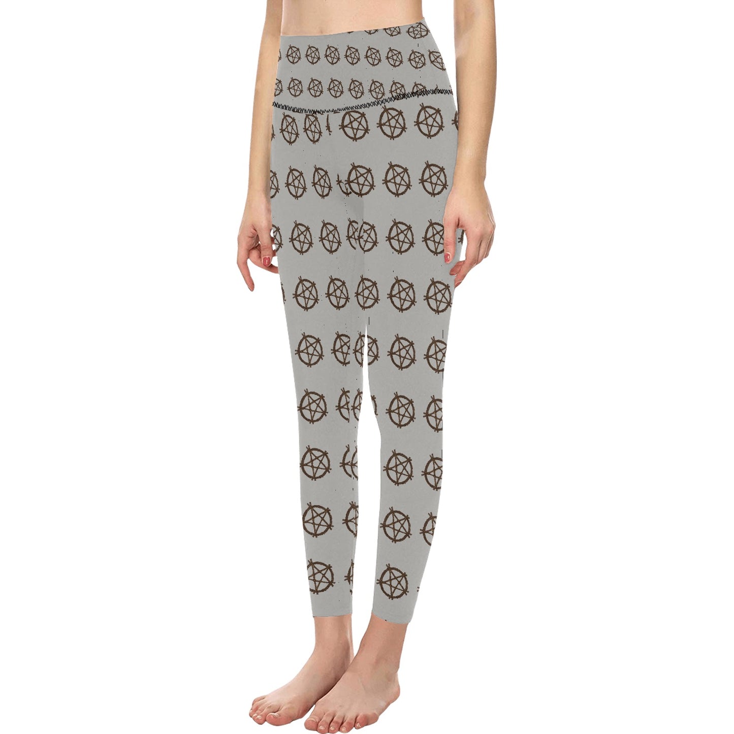 Women's witchy High-Waisted Leggings - Rustic Pentagram