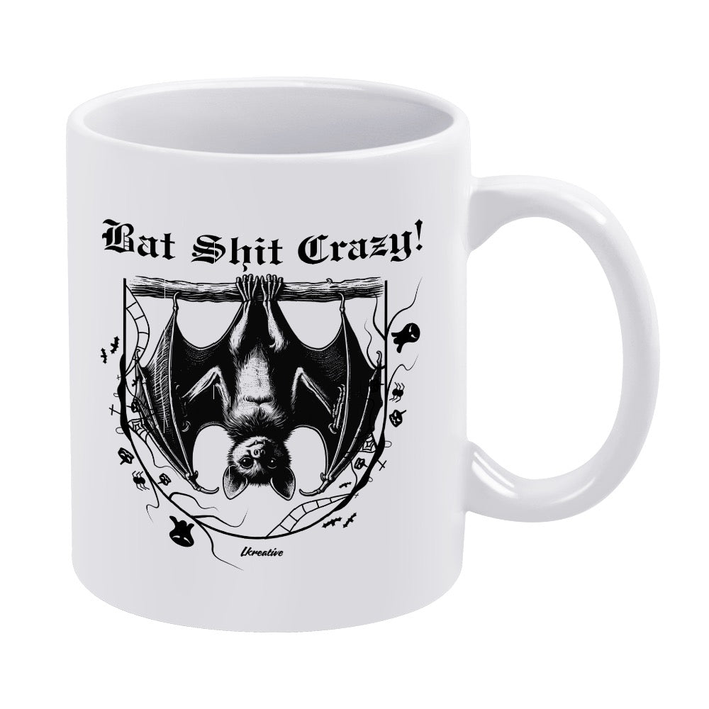 Bat Shit Crazy Mug - Embrace Your Wild Side with Gothic Humor